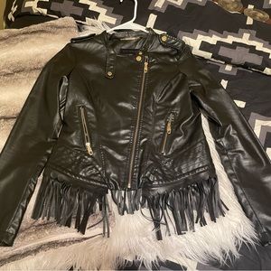 Black leather jacket